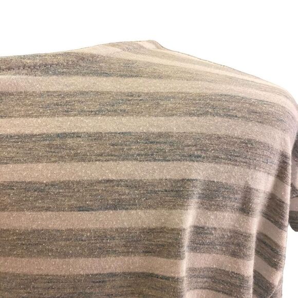 J. Jill Gray and White Striped Pure Jill Shirttail Long Sleeve Tee Sz 2X - Picture 9 of 13